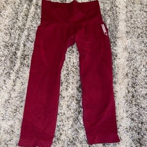crop gymshark leggings - medium, red